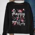 Happy Fourth Of July Patriotic American Us Flag 4Th Of July Patriotic Funny Gifts Sweatshirt Gifts for Old Women