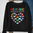 Happy National Hispanic Heritage Month All Countries Heart Sweatshirt Gifts for Old Women