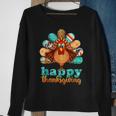 Happy Thanksgiving Turkey Day Leopard Holiday Sweatshirt Gifts for Old Women