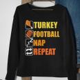 Happy Thanksgiving Turkey Football Nap Repeat Football Sweatshirt Gifts for Old Women