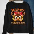 Happy Turkey Day Cute Little Pilgrim Thankgiving Sweatshirt Gifts for Old Women