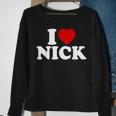 I Heart Nick First Name I Love Nick Personalized Stuff Sweatshirt Gifts for Old Women