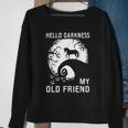 Hello Darkness My Old Friend Funny Halloween Sweatshirt Gifts for Old Women