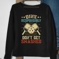 Hilarious Pickleball Retro Dink Responsibly Dont Get Smashed Sweatshirt Gifts for Old Women