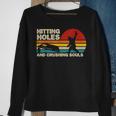 Hitting Holes And Crushing Souls Bigfoot Cornhole Sweatshirt Gifts for Old Women