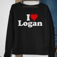 I Love Heart Logan Sweatshirt Gifts for Old Women