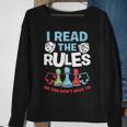 I Read The Rules Board Dice Chess Board Gaming Board Gamers Sweatshirt Gifts for Old Women