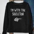 I'm With The Skeleton Matching Couple Costume Halloween Sweatshirt Gifts for Old Women
