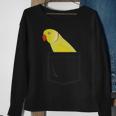 Indian Ringneck Parakeet Yellow Parrot Fake Pocket Sweatshirt Gifts for Old Women