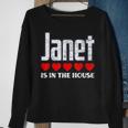 Janet Is In The House Retro Hearts First Name Love Janet Sweatshirt Gifts for Old Women