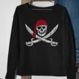 Jolly Roger Pirate Skull And Cutlasses Flag Distressed Sweatshirt Gifts for Old Women