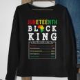 Junenth Men Black King Nutritional Facts Freedom Day Gift For Mens Sweatshirt Gifts for Old Women