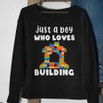 Just A Boy Who Loves Building Blocks Master Builder Sweatshirt Gifts for Old Women