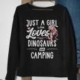 Just A Girl Who Loves Dinosaurs And Camping Dinosaur Sweatshirt Gifts for Old Women