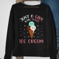 Just A Girl Who Loves Ice Cream Lover Cute Summer Vacation Sweatshirt Gifts for Old Women