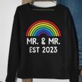 Just Married Engaged Lgbt Gay Wedding Mr And Mr Est 2023 Sweatshirt Gifts for Old Women