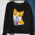 Kawaii Corgi Loves Bubble Tea Funny Bobas Welsh Dog Sweatshirt Gifts for Old Women