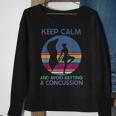 Keep Calm And Avoid Getting A Concussion Retro Color Guard Sweatshirt Gifts for Old Women
