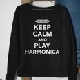 Keep Calm And Play Harmonica Sweatshirt Gifts for Old Women