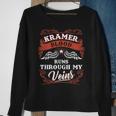 Kramer Blood Runs Through My Veins Family Christmas Sweatshirt Gifts for Old Women