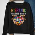 Latino Countries Flag Heart Hispanic Heritage Month Sweatshirt Gifts for Old Women