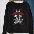 Lee Blood Runs Through My Veins Last Name Family Sweatshirt Gifts for Old Women