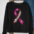 Leopard Game Day Pink American Football Tackle Breast Cancer Sweatshirt Gifts for Old Women