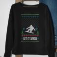 Let It Snow Ugly Christmas Apparel Snowboard Sweatshirt Gifts for Old Women