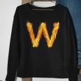 Letter W Sign Alphabet Last Name Consonants Fire Flame Gift Sweatshirt Gifts for Old Women