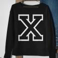 Letter X Alphabet Name Athletic Sports Monogram Outline Sweatshirt Gifts for Old Women