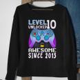 Level 10 Unlocked Awesome 2013 Video Game 10Rd Birthday Boy Sweatshirt Gifts for Old Women