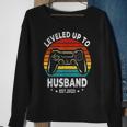 Leveled Up To Husband Est 2023 Newly Married Bachelor Party Sweatshirt Gifts for Old Women