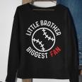 Little Brother Biggest Fan Baseball Season For Boys Game Day Sweatshirt Gifts for Old Women