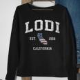 Lodi California Ca Vintage American Flag Sports Sweatshirt Gifts for Old Women
