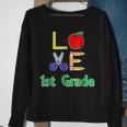 Love 1St Grade Gift Back To Elementary School Funny Sweatshirt Gifts for Old Women