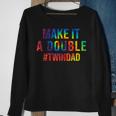 Make It A Double Twin Dad Expecting Twins Baby Announcement Sweatshirt Gifts for Old Women