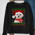Maltese Dog Ugly Sweater Christmas Puppy Dog Lover Sweatshirt Gifts for Old Women