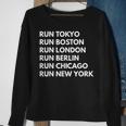 Marathon Majors Running Jog Motivational Sweatshirt Gifts for Old Women