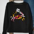 Maryland State Flag Blue Crab Pride With Soccer Ball Sweatshirt Gifts for Old Women