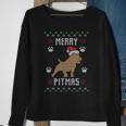 Merry Pitmas Ugly Christmas Sweater Pit Bull Lovers Sweatshirt Gifts for Old Women