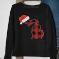 Michigan Plaid Christmas Santa Hat Holiday Matching Sweatshirt Gifts for Old Women