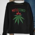 Mistlestoned Weed Stoner Christmas Marijuana 420 Sweatshirt Gifts for Old Women
