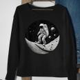 Moon Boarding Astronaut Funny Moon Funny Gifts Sweatshirt Gifts for Old Women