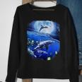 Moon Dolphin Space Dolphins Sweatshirt Gifts for Old Women