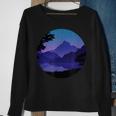 Mountain Silhouette Forest Lake Reflection Sweatshirt Gifts for Old Women