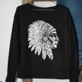 Native American Feather Headdress America Indian Chief Sweatshirt Gifts for Old Women