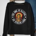 Native American No One Is Illegal On Stolen Land Immigration Sweatshirt Gifts for Old Women
