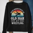 Never Underestimate An Old Man At Wrestling Fathers Day Gift For Mens Sweatshirt Gifts for Old Women