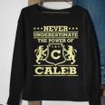 Never Underestimate Caleb Personalized Name Sweatshirt Gifts for Old Women