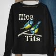 Nice-Tits Funny Blue Tit Bird Watching Lover Gift Birder Bird Watching Funny Gifts Sweatshirt Gifts for Old Women